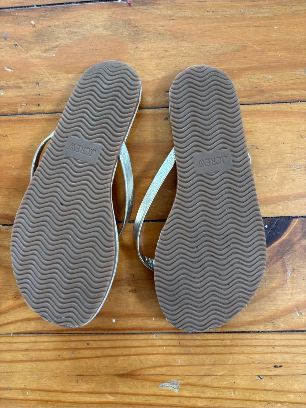 J. Crew Metallic Gold Thong Sandals
